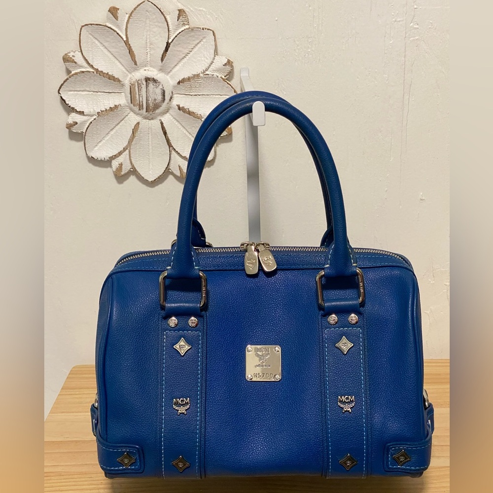 MCM Blue Boston Bag
